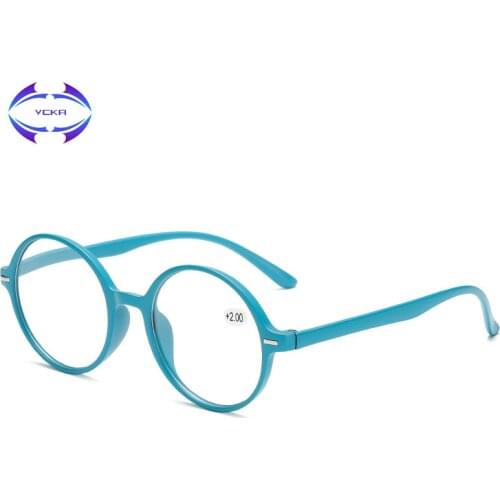 VCKA Read Eyeglass Men Women Round Vintage Reading Glasses Light Weight With Spring Hinge Easy To Carry +1 +1.5 +2 +2.5 +3 +3.5