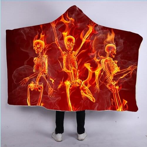 Hooded blanket, magic hat blanket, childrens blanket, nap blanket, skull head wearable blanket, air-conditioned room cloak