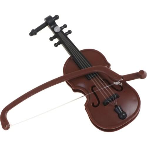 Plastic Violin 1/12 Dolls House Miniature Music Instrument Model Accessories Toy
