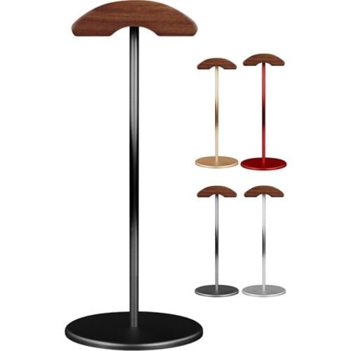 Headset Stand Natural Wood with Metal Non-Slip Base Game Headset Holder for All Headset Sizes