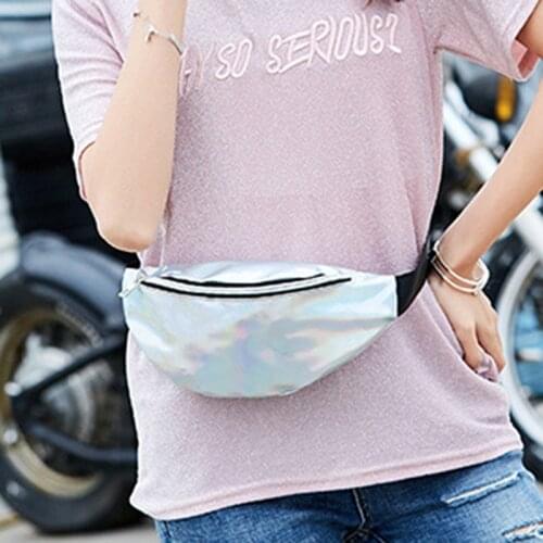 New Holographic Waist Bag For Women Laser Fanny Pack Belt Bag Ladies Bum Bag Unisex Banana Bags 2021 New