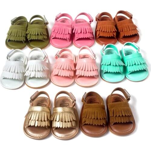 Brand superior Baby girls boys sandals baby Moccasin First Walkers Soft Bottom Non-slip Fashion Tassels Newborn Babe Shoes.CX16A