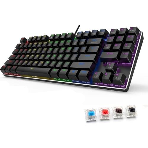 Wired Gaming Mechanical Keyboard Backlit 89 Key Anti-ghosting Blue Red Brown Switch Number keys For Game Laptop PC Russian