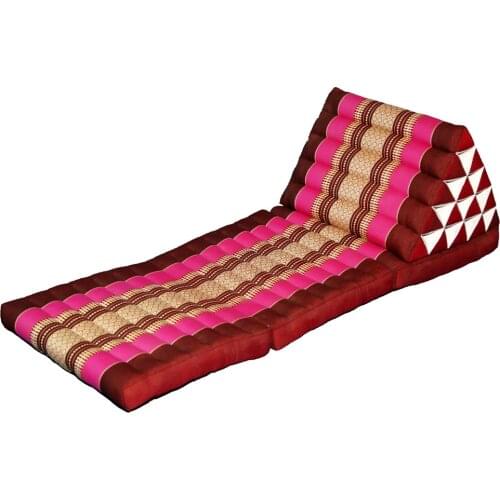 Foldout Triangle Thai Cushion 100% Kapok Filling 180x57x35cm Floor Folding Chaise Lounger Daybed Sleeper for Living Room/Outdoor