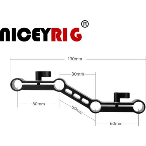 NICEYRIG 15mm Rail Rod Clamp Adjustable Levers Z-Shape Offset Raised for 15mm Rods on DSLR Camera Shoulder Rig DSLR Video Rig