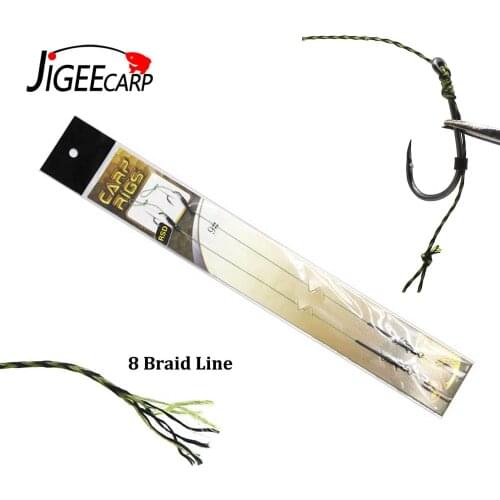 JIGEECARP 2pcs Ready Tie Carp Fishing Hair Rigs Terminal Tackle Link Hook Fishing Chod Loop Swivel Accessories Multisize Hooks
