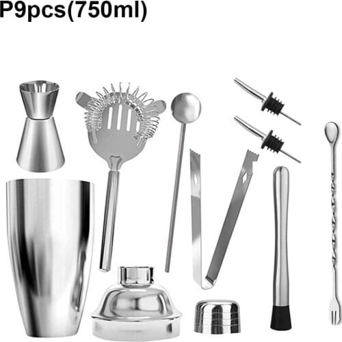 550/750ml Cocktail Shaker Stainless Steel Mixer Wine Martini Boston Shaker for Bar Party Bartender Tools Bar Accessories