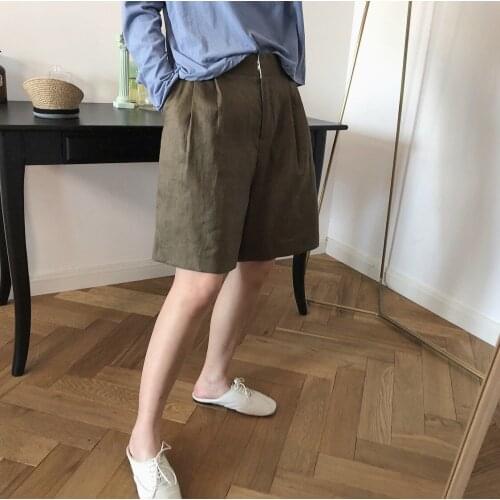 Womens Shorts Summer High Waist Harajuku Wide-leg Suit Pants Fashion Casual Linen Comfortable Streetwear Aesthetic Clothes