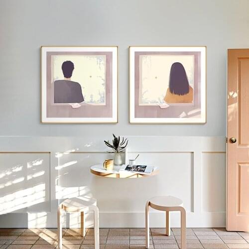 Maeham Nordic Hand painted figure wall art Posters and Prints Canvas Art Painting Decorative Picturefor living room Morden Decor