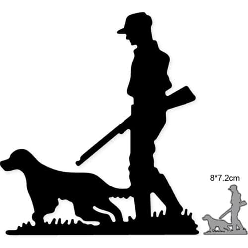 Metal Cutting Dies Cut Mold Dog Hunter Grass Lawn Decoration Scrapbook Paper Craft Knife Mould Blade Punch Stencils