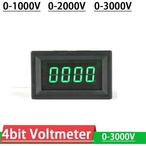 4bit LED DC 1000V 2000V 3000V Voltmeter high precision digital LED display high voltage VOLT meter FOR 5V 12V battery CAR