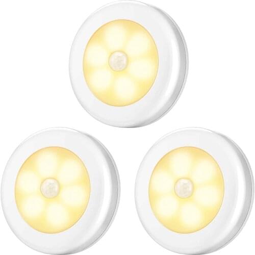 1/3/6pcs Infrared Motion Sensor Night Light 6 LEDs Wireless Detector Light Wall Lamp Light Auto On/Off Lamp Protect Eye Lamp