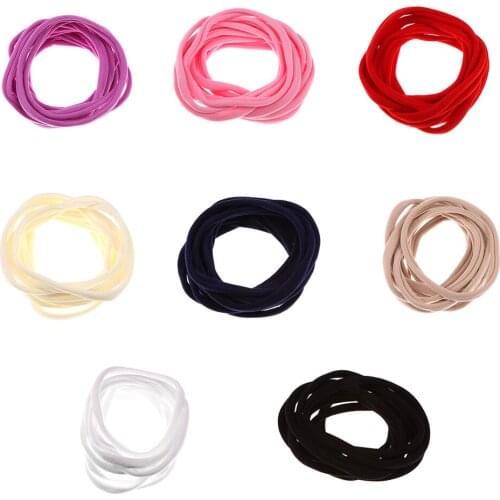10Pcs/Pack Girls Babies Baby Bobble Kids Children Nylon Hair Elastic Bobbles Hair Bands Ties Hairwear School Ponios 8Colors