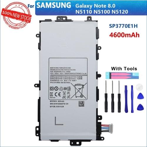 100% Genuine SP3770E1H Battery For Samsung Galaxy Note 8.0" GT-N5100 N5110 N5120 4600mAh Tablet High Quality Batteries With Tool