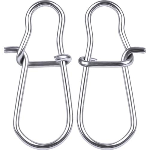 Lure Fishing 100pcs NiceFastlock Snap Fishing Barrel Swivel Safety Snap 12mm-33.5mm Swivel Snap 0#-8# Fishing Swivels