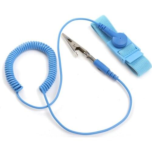 2pcs Adjustable Anti Static Bracelet Electrostatic ESD Discharge Cable Reusable Wrist Band Strap Hand With Grounding Wire