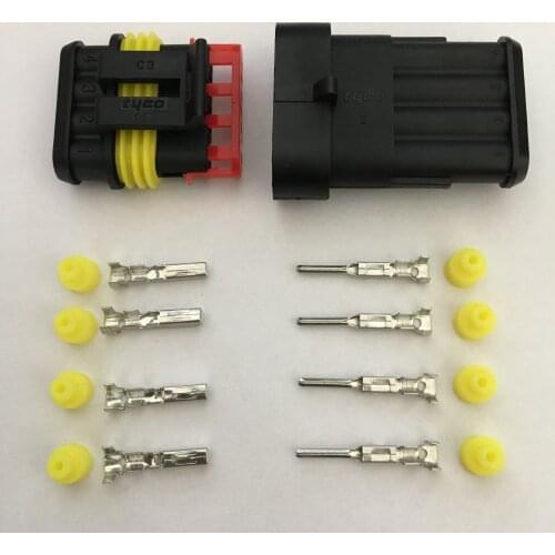 282088-1 282106-1 100set 4PIN Way AMP Super seal Waterproof Electrical Wire Connector Plug for car waterproof connector