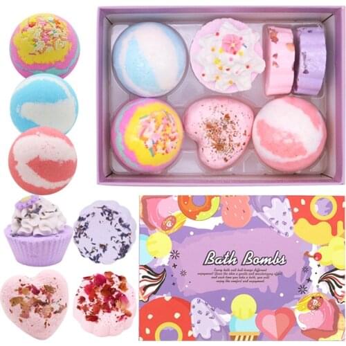 7Pcs Special Shape Bath Bombs Gift Set with Essential Oils Spa Bubble for Women Birthday Mothers Day F1FF