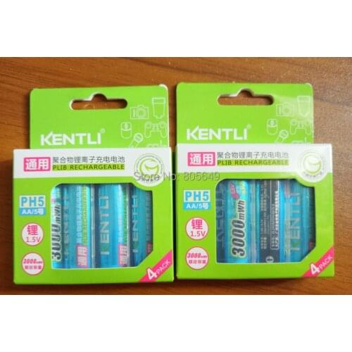 8 pcs KENTLI 3000mWh AA battery 1.5V AA rechargeable battery camera battery lithium polymer battery