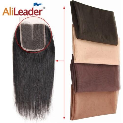 AliLeader 1/4 Yard Swiss Lace Material Basement Foundation Toupee Frontal Closure Net For Making Wigs Hair Weaving Netting Top