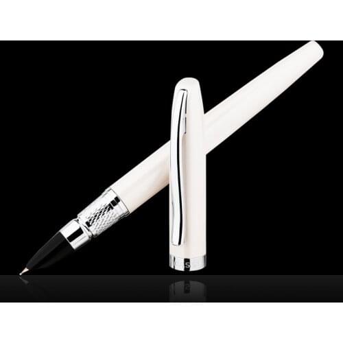 Free Shipping Picasso Pimio 83 Luxury Pure Black and Silver Clip 8K Gold Fountain Pen with 0.38 Mm Nib for Gift