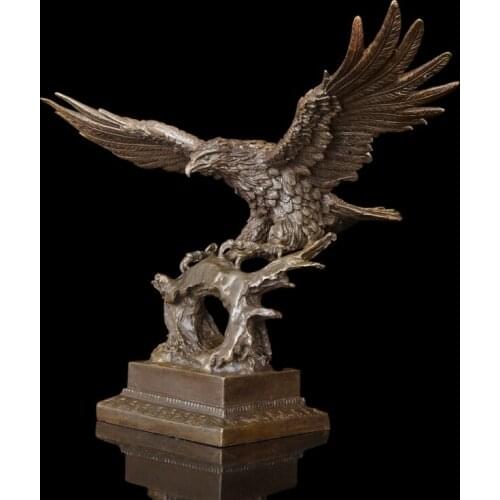 Large-TOP Business art- 2021 HOME OFFICE ROOM decorative art -fortune Mascot Arabia Eagle vulture lanneret Bronze art statue