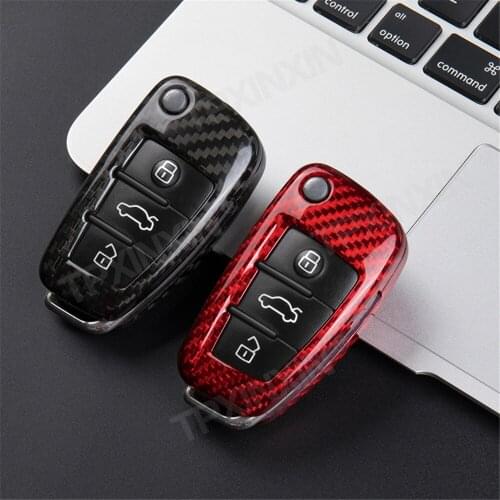 Carbon Fiber TPU Car Key Cover Case Protective Shell For AUDI A3/A6L/Q3/A1/A3/S3/S6/Q3 Car Styling Accessories