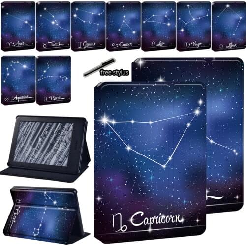 Tablet Stand Case for Amazon Kindle 8/10th/Paperwhite 1/2/3/4 constellation Print Pattern series PU Leather Protective Cover