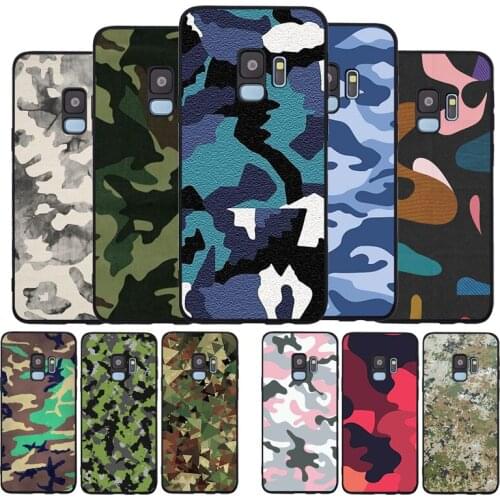 Camouflage Pattern black Soft phone Case For Samsung S20 S10 S9 S8 S7 edge Plus Lite Note 8 9 10 A6 A7 A8 A9 2018 Cover