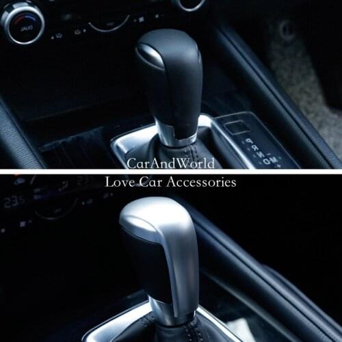 For Mazda CX-5 CX5 2017 2018 2019 Gear Box Shift Head Knob Cover Trims Molding Frame Decoration ABS Chrome Car-Styling Accessories