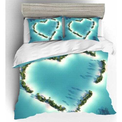 Iandscape Island Home Textiles Bed Linen Ropa De Cama Wedding Gift Sabanas Bedding Set Bed Linen Coarse Calico Bed Linen Poplin