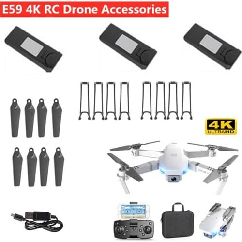 E59 E-59 RC Drone Spare Part 3.7V 550mAh Battery Propeller USB For E59 RC Drone Accessories E59 Aircraft Blade Protect Frame