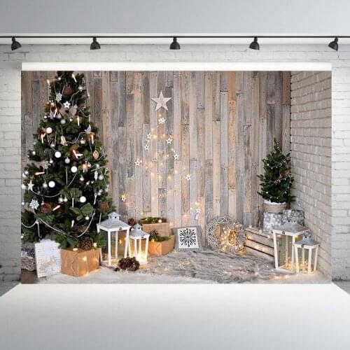 Christmas Photography Backdrops Background Fireplace Winter Snow Tree Window Baby Photocall Portrait Background For Photo Studio