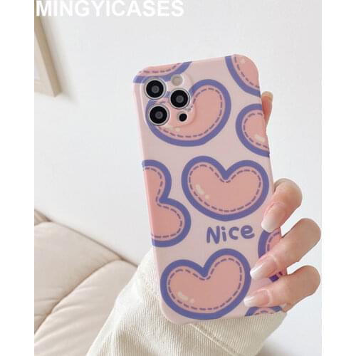 Fundas for Iphone 12 Case Cute Love Heart Silicon Cases for Iphone Xr Xs Max 7 8 Plus X 11 Pro Max SE 2020 Protective Cover Capa