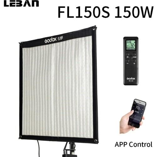 Godox FL150S 150W Flexible LED Video Light Rollable Cloth Lamp + Controller + Remote Control + X-shape Support +Mobile APP