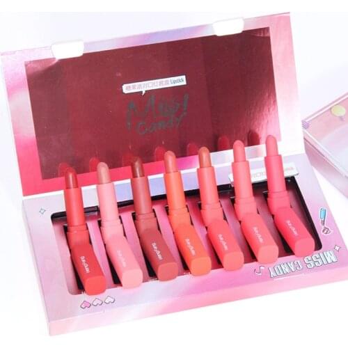 HENG FANG 7pcs Mini Matte Lipstick Makeup Set Velvet Long Lasting Waterproof Lip Stick Set Suitable for Female Gifts Cosmetic
