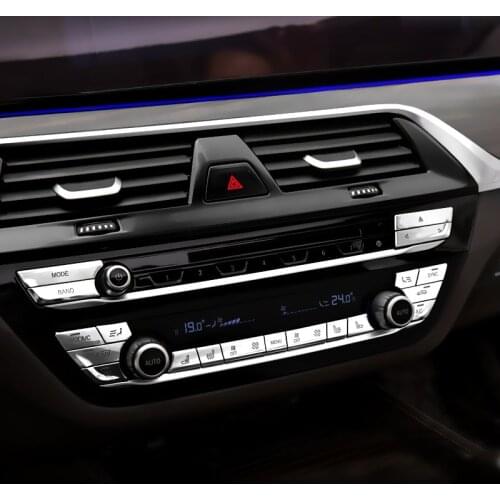Chrome ABS Console Air Conditioner Buttons Decoration Cover Trim For BMW 5 Series G30 G38 2018 Car Styling Interior Accessories