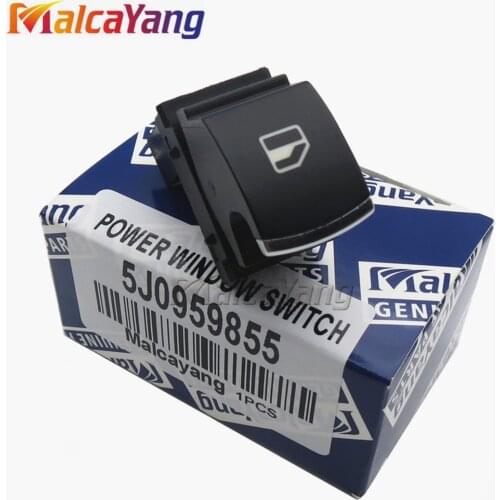 Chrome Electric Power Window Control Button Switch For VW for Skoda Fabia Octavia Superb Red Light 5J0959855