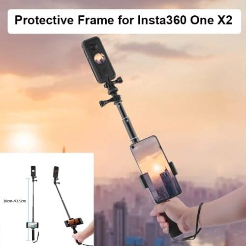 Camera Protection Frame for Insta360 ONE X2 Mobile Phone Selfie Stick Vertical Expansion Adapter Mount Holder Border Cage Case
