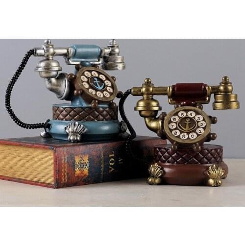 Vintage Book Phone Piggy Bank Home Decor Ornaments Retro Furniture Figurines Phone Miniatures Home Decoration Crafts Kids Gifts