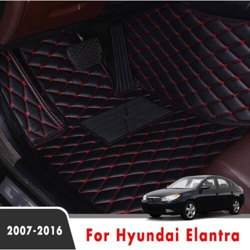 For Hyundai Elantra 2016 2015 2014 2013 2012 2011 2010 2009 2008 2007 Car Floor Mats Accessories Carpets Leather Interior Rugs