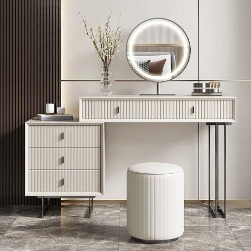 Minimalist Advanced Dressing Table Small Bedroom Modern Minimalist Light Luxury Dressing Table Storage Cabinet One Solid Wood