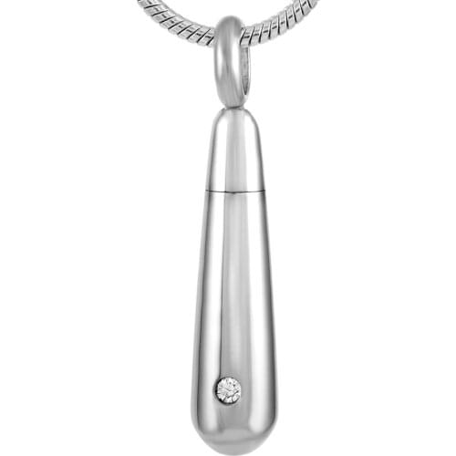 MJD8653 Stainless Steel Cremation Tear Drop Urn Pendant Necklace Jewelry With Filling Kit