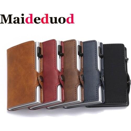 Maideduod Fashion Wallet 2020 New Vintage Card Holder RFID Slim Suitcase Business Luxury Card Case Anti-theft Card Wholesale