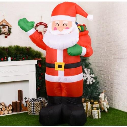 Santa Claus Carrying Gifts Inflatable Model 1.8m Santa Claus Decoration Inflatable Model EU Plug Home Decoration Outdoor Decor