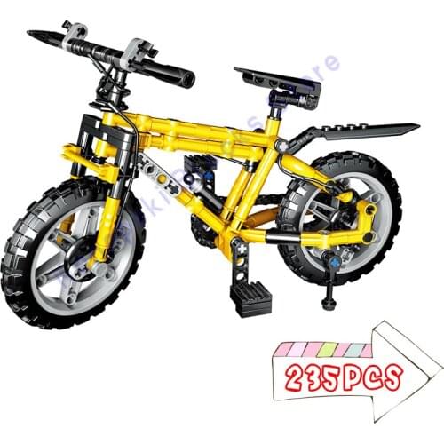 New 235PCS Technology MOC Bicycle Toys Building Blocks Bricks DIY Christmas Gift Children Kids Bike Model City Simulation