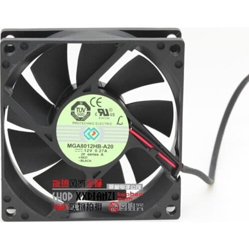 80 * 80 * 20 MGA8012HB Transparent Mute Fan 8025 Fan 12V Computer Cooling Chassis CPU