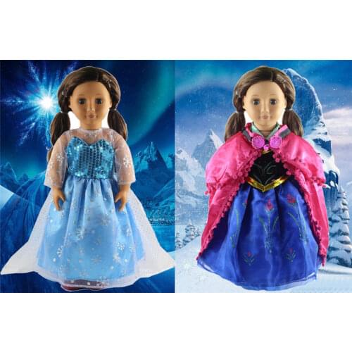 Fits American Doll 18" Princess Dress 18 Inch Doll Clothes Costume Outfit Toy Clothes