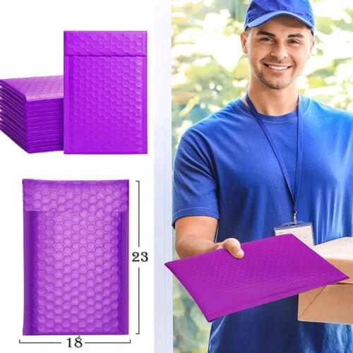 50Pcs Purple Packaging Bag For Business Bubble Mailers Padded Envelopes Shipping Envelopes Package Bag For Business Black Pink