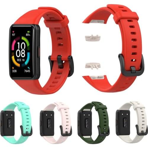 Soft Silicone Sport Band Straps For Huawei Honor Band 6 Smart Wristband Bracelet Replacement Watch Strap For Honor Band6